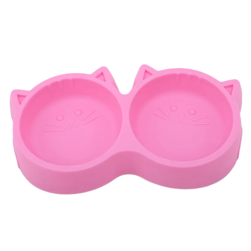 Pet Dog Puppy Cat Bowl Cute Cat-Shaped Anti-Slip Portable s Single Bebedero Alimentador Platos de alimentación Suministros 220323