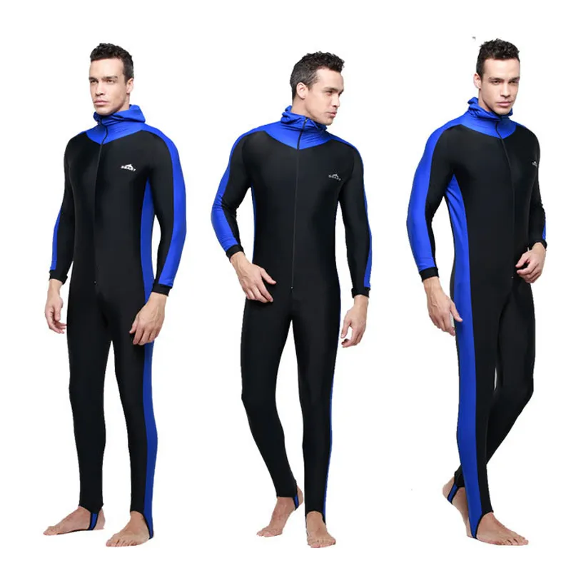 SBART UPF 50+ Lycra Maillot de bain Rash Guard manches longues avec capuche Combinaison de plongée anti UV surf Hommes Femmes Maillots de bain Sun Protect 220420