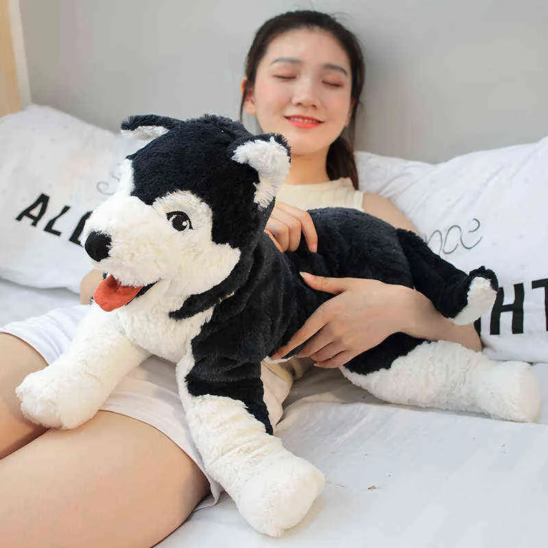 Pc Cm Simulation Husky Plush Toy Stuffed Soft Beautiful Realistic Animal Dog Dolls Pillow For Children Boys Birthday gift J220704
