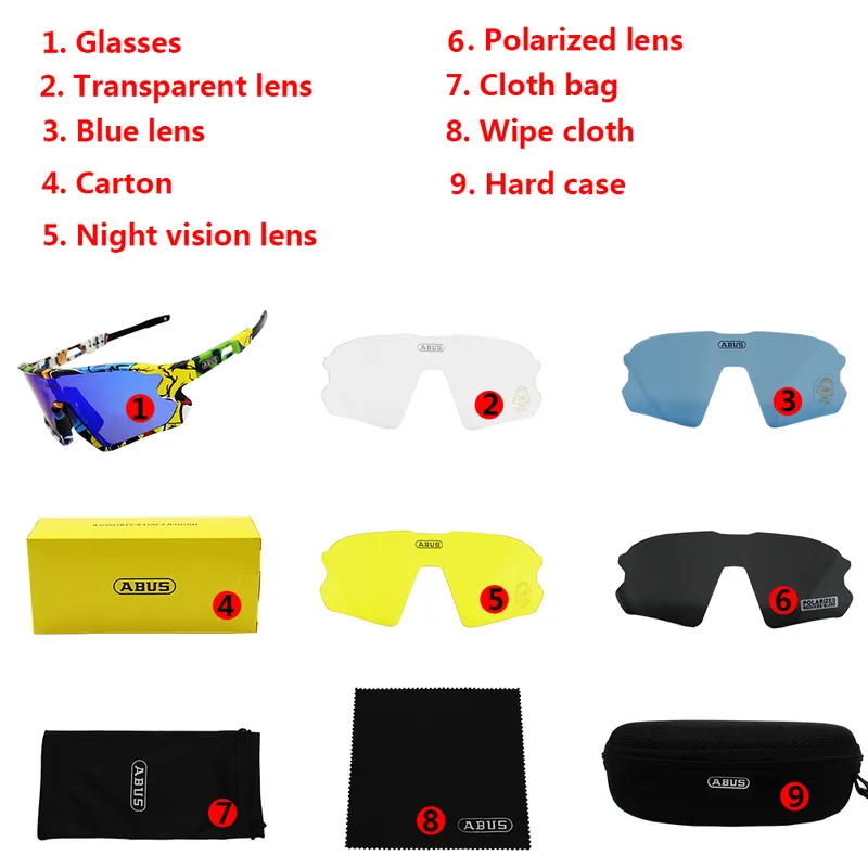 5 Lens Bike Bicycle UV400 Sports Sunglasses for Men Women Anti Lightweight Hiking Cycling Glasses 2206091054959