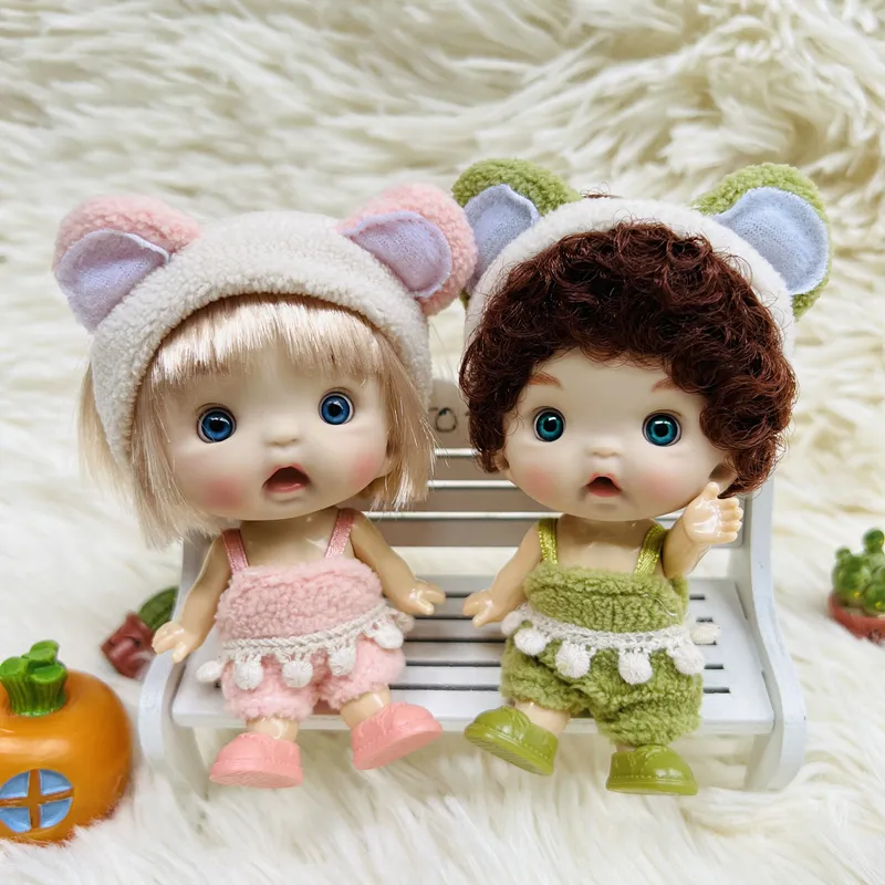 Mini da 112 bambola carina espressione del viso sorpresa ragazzi ob11 bambole palme con vestiti da 10 cm bambola da regalo giocattoli 220816