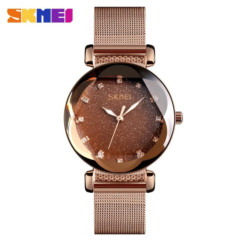 Zegarek zegarki kwarcowe Watche Women Fashion Fashion Stali Fair Stael Waterproof Waterproof Ladies Girls Watch 2022 SkmeiwristWatches Na ręce