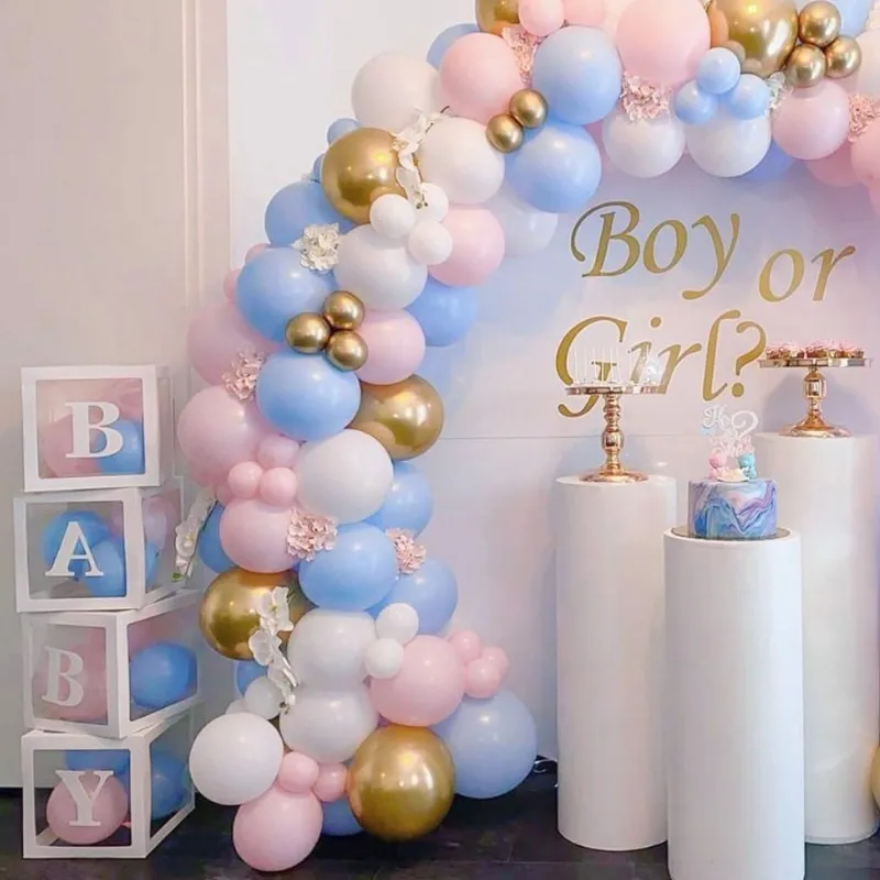 Macaron White Pink Blue Gold Balloon For Arch Kit Wedding Birthday Boy Or Girl Baby Shower DIY Party Decoration Balloon Garland 220523
