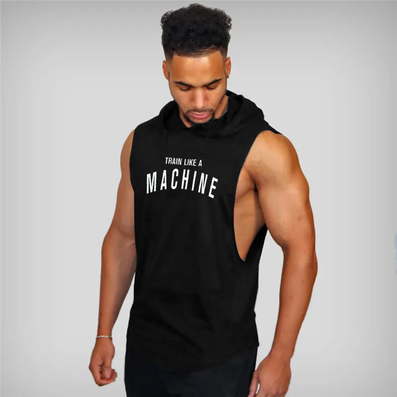 Muscleguys Brand Liftwear Gym Clothing Fitness Men Sleeveless Hooded Shirt Bodybuilding Stringer Tank Tops Hoodies Singlets 220621