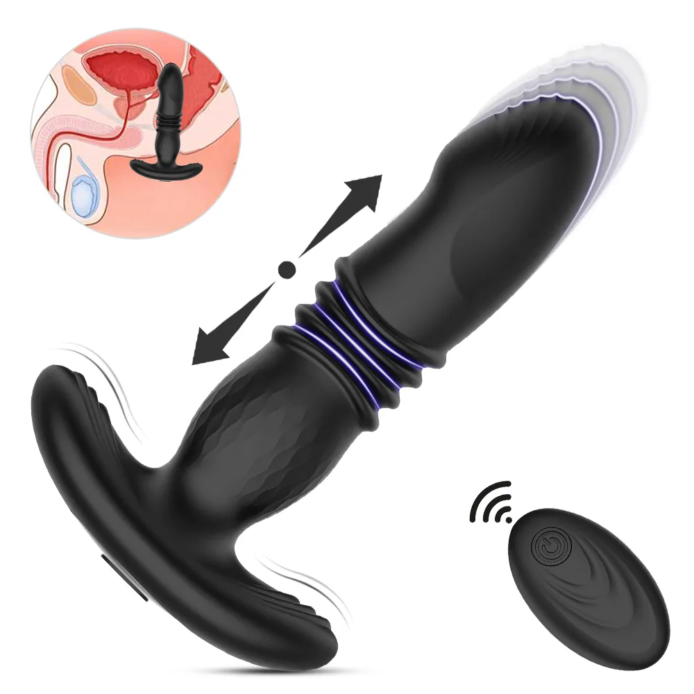 12 Frequency Telescopic Dildo Vibrator Remote Control Prostate Massager Male Masturbator Adult Product Erotic sexy Toys for Man