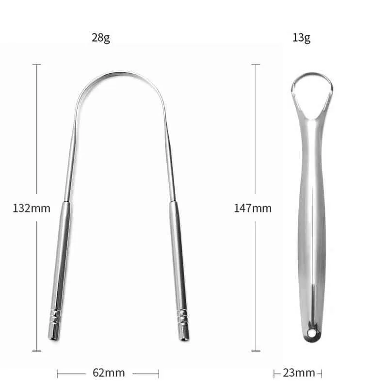 Przydatne skrobak do czyszczenia ze stali nierdzewnej metalowy metalowe usta w ustach doustny zestaw doustny Zestaw dentystyczny wielokrotnego użytku Fresh Breath Maker 220614