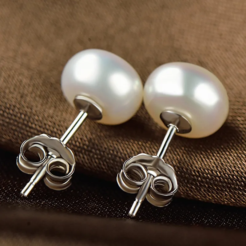 7-8MM Freshwater Pearl Eearrings Stud 925 Silver Pearl Earrings Good Quality for Choice219U