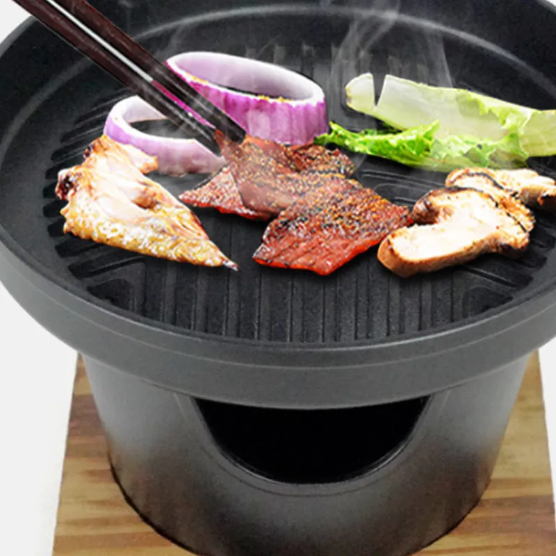 Küçük Barbekü Soba Koreanstyle Ev Mutfak Oneperson Açık BBQ Duman Japonya Stil Küçük Kavurucu Pot Meattool 22060262t