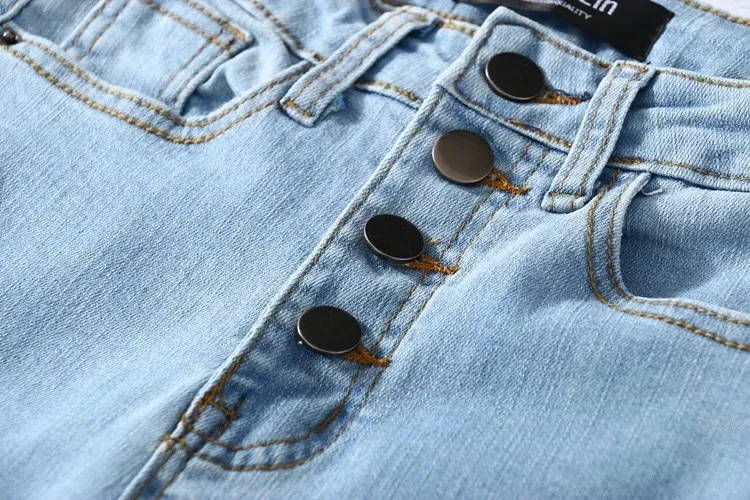Vintage chude cztery guziki ołówek o wysokiej pasie dżinsy kobiety szczupłe dżinsowe spodnie dżinsowe pełne dżinsowe spodnie 220701