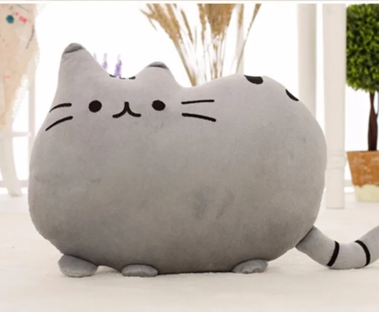 4030cm Kawaii Cat Pillow With Zipper Only Skin Without PP Cotton Biscuits Plush Animal Doll Toys Big Cushion Cover Peluche Gift 220815