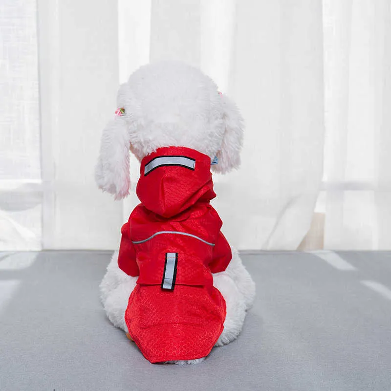 Dog Odzież Małe psy Paincoat Kreatywny Podwójny Kieszonkowy Kieszonkowy Odblaskowe Wiatroszczelne Rain Proof Proof Teddy Then Bear Schnauzer Pomorskie Kot Pet Kot Płaszcze