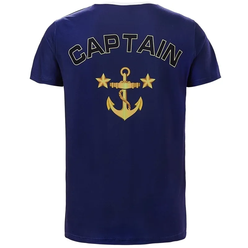 Camisetas masculinas Capitão Capitão Cosplay Funny Cosplay O pescoço de manga curta Camise