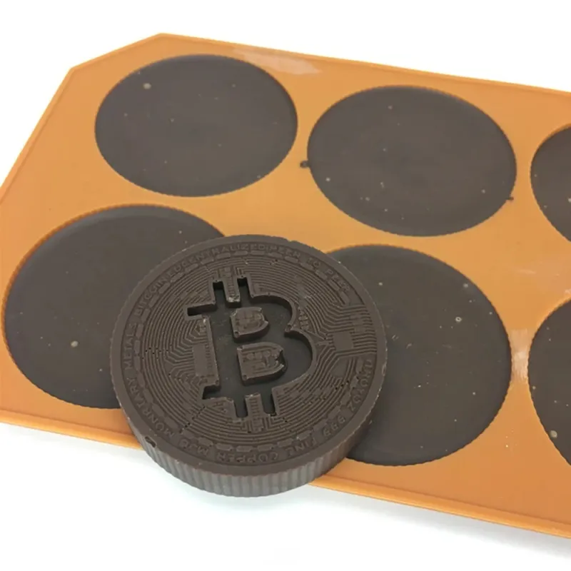 Narzędzia 6 czekoladowa silikonowa forma bitcoinowa lodowa kostka kubełka piszczarnia