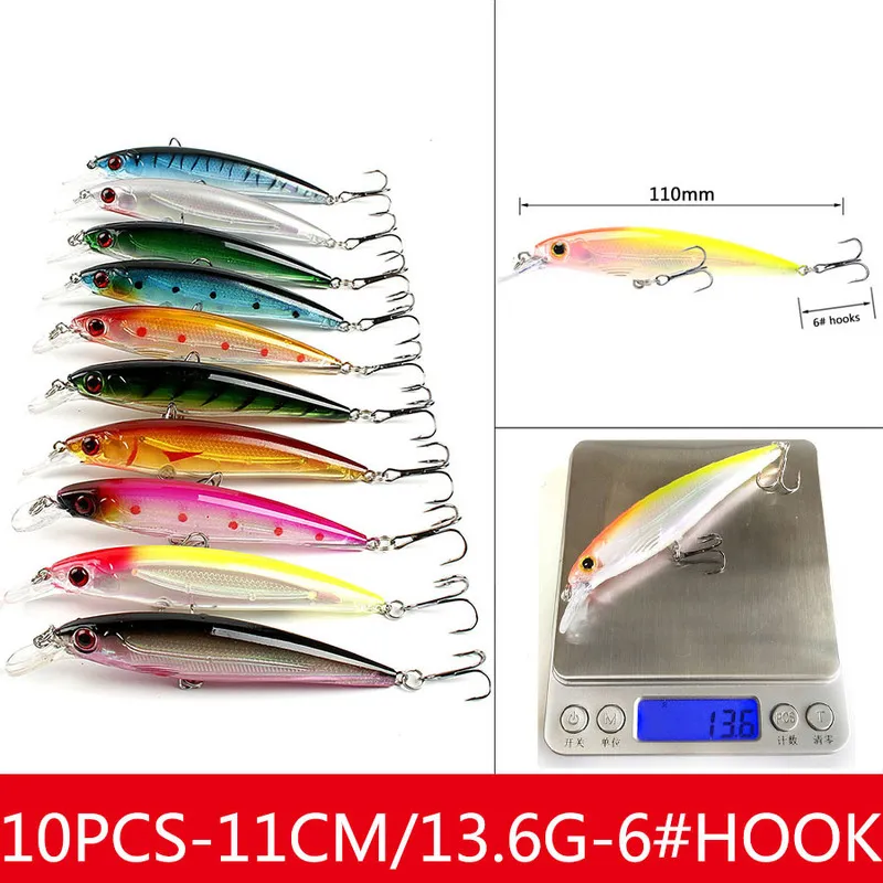 Jerkbait Minnow Hard Baits Fake Crankbait Fishing Lure Set of Wobblers for Pike Trolling Tackle Artificial Bait Kit Swimbait Sea 220624