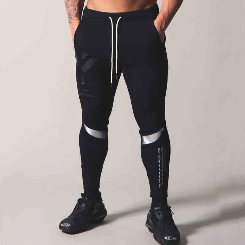 Sonbahar gündelik pantolon erkekler joggers ince eşofmanlar siyah koşu spor pantolonlar erkek spor salonu fitness egzersiz pamuk pantolon dipleri g220713