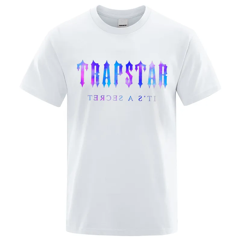 Trapstar London Nebula tryckt tshirts män avslappnad andas bomullsgata streetwear sommar mjuk kort ärm överdimensionerad tshirt 220708