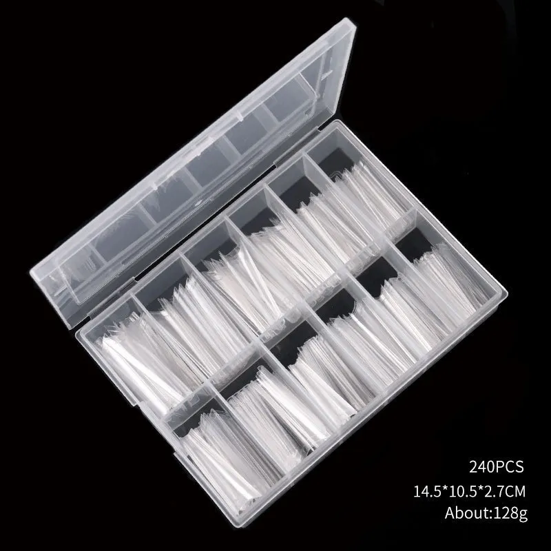 box XXL Coffin Nail Tips Half Cover extras Long C Curve Acrylic Extension System False Nails Fake Manicure Tools 220716