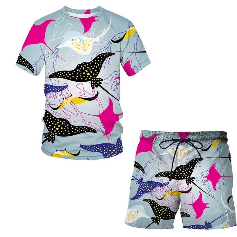 Футболка Harajuku с 3D-абстрактным узором и принтом, повседневная футболка, летняя футболка с коротким рукавом, круглый вырез, мужчины, женщины, топ, шорты, костюм, мужская одежда 220624