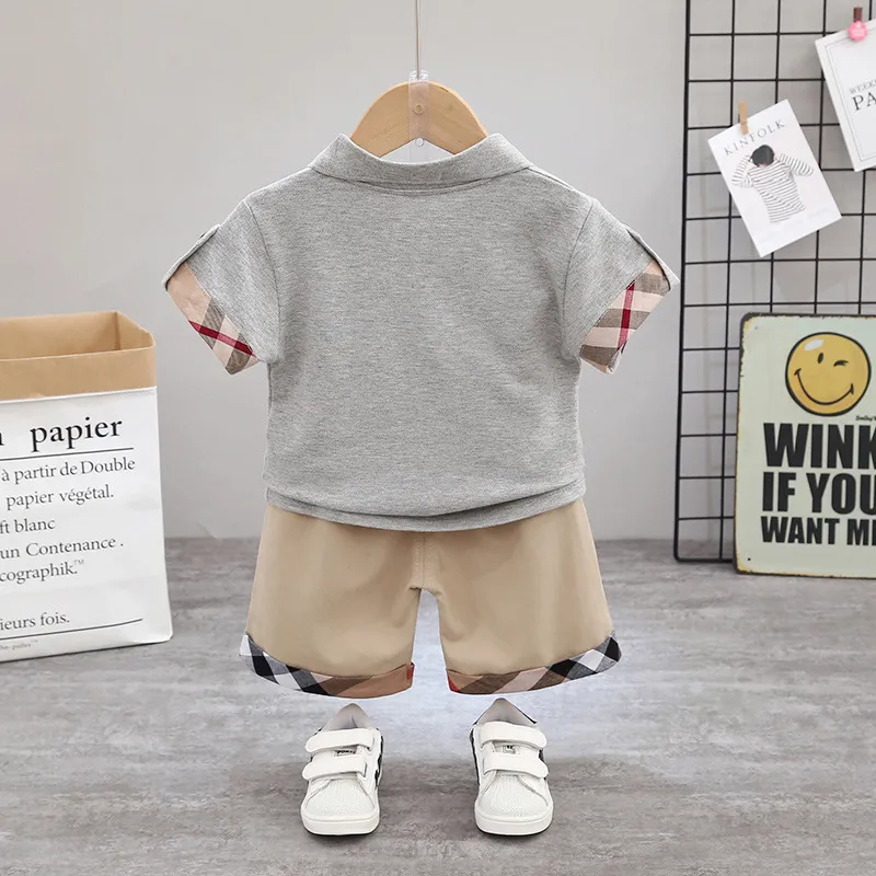 Boy Set Baby Boys Suit Cotton Summer Casual Outing Clothes Top Shorts Clothing for Children's Infant Kids Fashion 220507