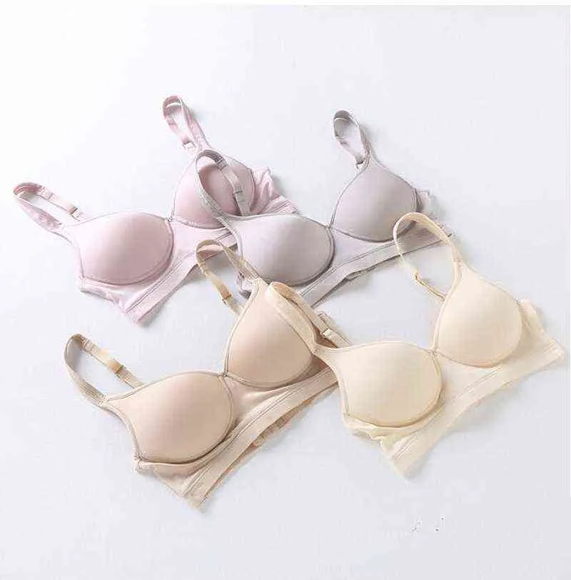 Femmes 100% vraie soie mûrier soie basique tous les jours confortable sans fil soutien-gorge sans fil Bralette A2007 T220726