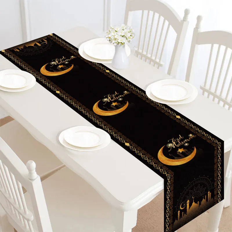 Ramadan och Eid Drawloth Home Decorations BJD Mubarak Table Runner Mubarak Ubarak Muslim 220615