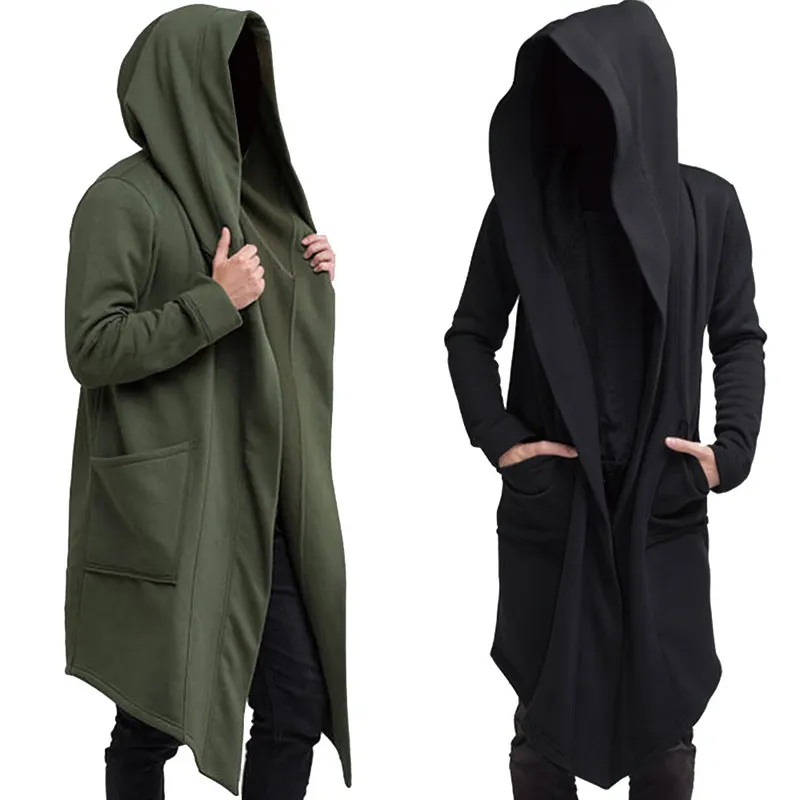 Robe à capuche pour hommes, manteau chaud avec poches amples, mode printemps, manches longues, décontracté, confortable, vêtements d'extérieur, 220805