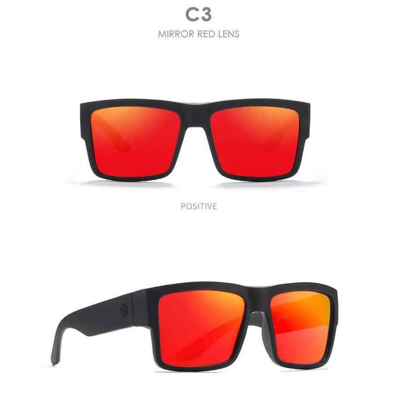 2022 neue SPY HD Polarisierte Sonnenbrille Für Männer Sport Brillen Quadrat Sonnenbrille Frauen UV400 Übergroßen Brille Spiegel Schwarz Shades Y220421