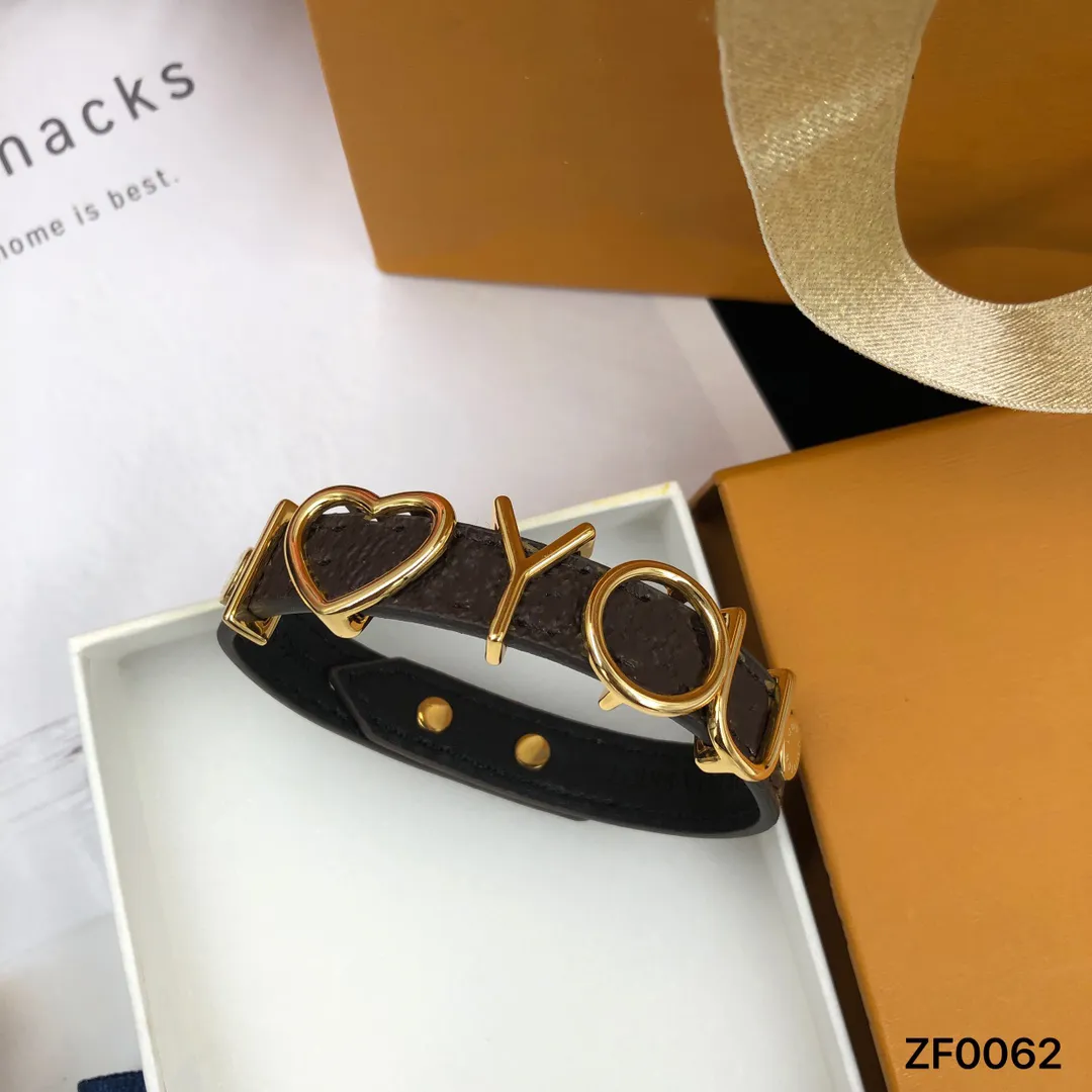 Модный золотой браслет с подвесками в виде сердца для женщин и мужчин, кожаные плетеные регулируемые браслеты для пар, ювелирные изделия с коробкой2636