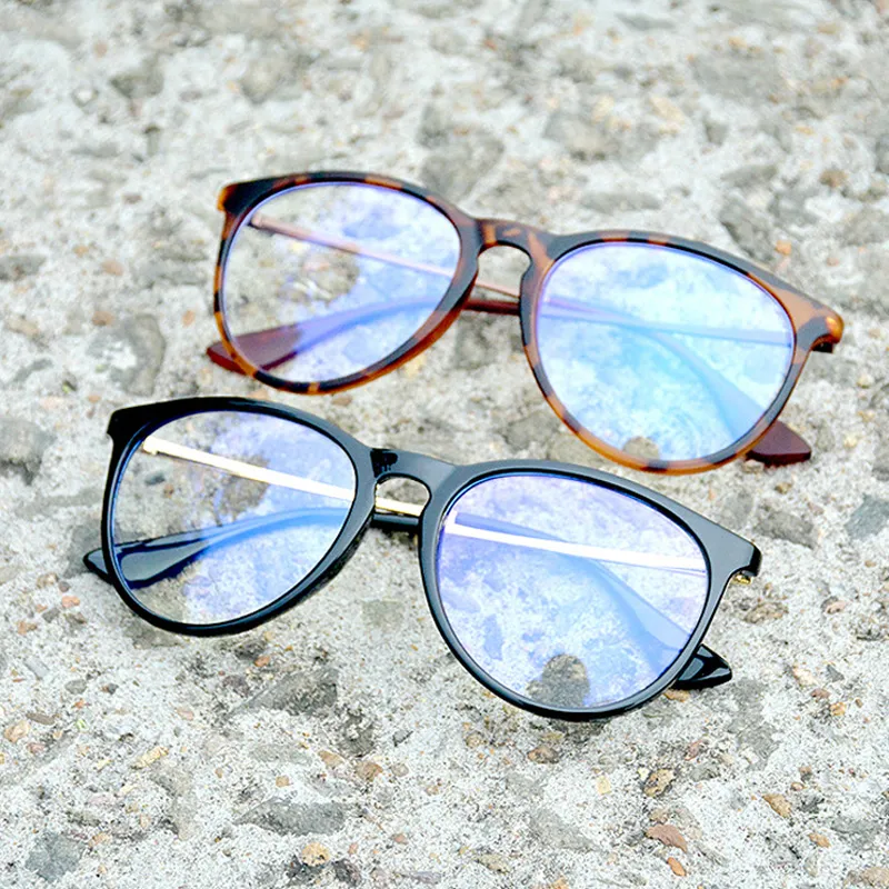 Montature occhiali rotondi classici Uomo Donna Occhiali da vista con montatura in metallo con blocco della luce blu Occhiali da vista Gafas de sol con bag325G