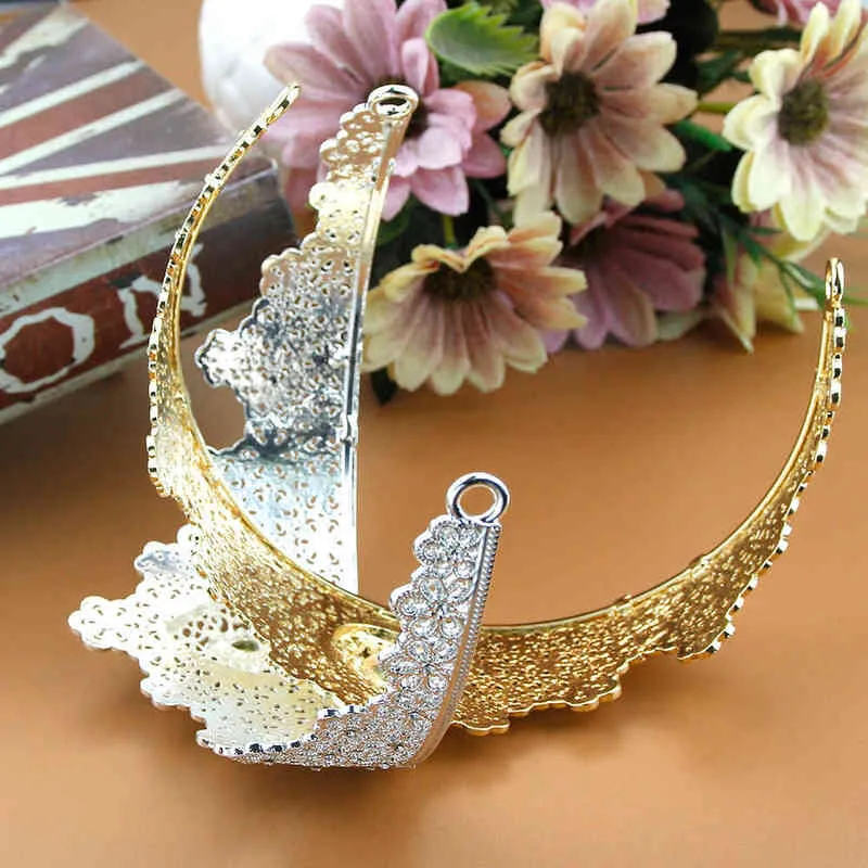 Sunspicems 트렌디 한 모로코 헤어 쥬얼리 여성 Tiaras 민트 그린 크리스탈 신부 결혼식 Bijoux 꽃 크라운 골드 컬러 두바이 Bijoux AA220323