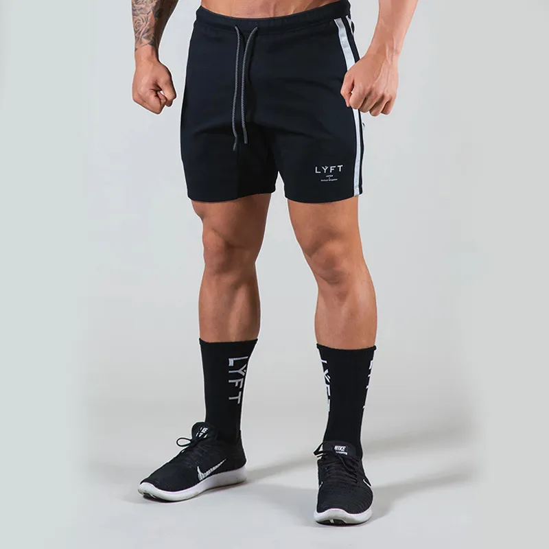 Side Striped Breathable Running Shorts Men Quick Dry Workout Bodybuilding Gym Sports Jogging Pocket Training 220715