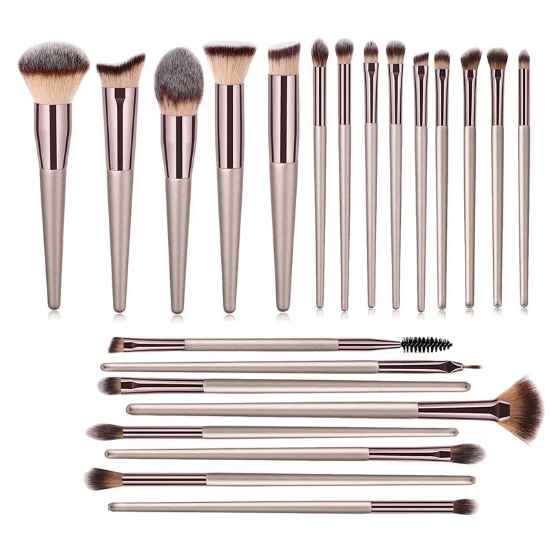 22st Champagne Makeup Brushes Kit concealer Powder Blush Eyeshadow Lip Kabuki Blending Brush Cosmetic Beauty Brush Tool 220623