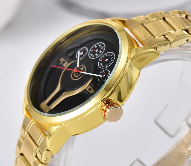 2022 Nieuwe Hoge Kwaliteit Mannen Luxe Horloges Drie Steken Serie Mens Quartz Kijk Europees Topmerk Staal Strap Klok Mode Auto Stuurwiel Heren Gift Vier