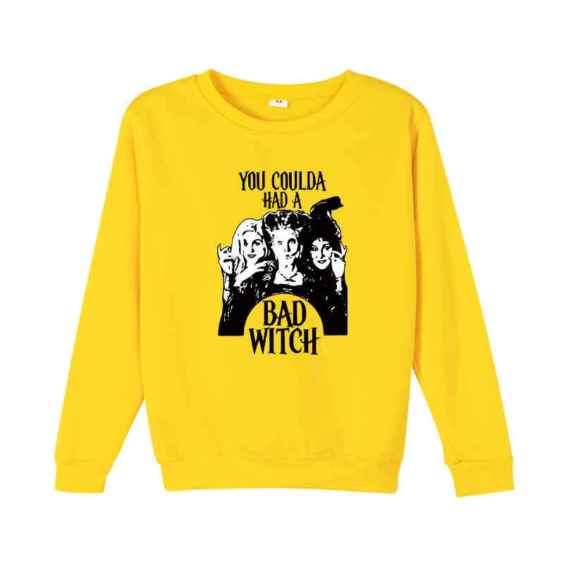 Vous pourriez avoir une mauvaise sorcière Halloween nouveau pull imprimé à manches longues style femme