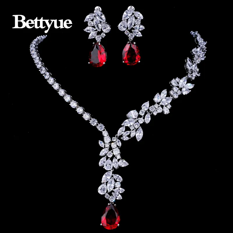 Bettyue marque ensembles de bijoux de mode AAA multicolore Zircon personnalité asymétrique ensembles de bijoux pour femme cadeau de charme de mariage 220726