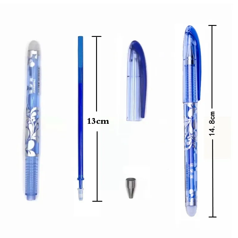 Set di penne cancellabili da 05 mm Penna gel con inchiostro blu nero Asta di ricarica cancellabile Manico lavabile SchoolOffice Penna inchiostro gel cancelleria da scrittura 220714