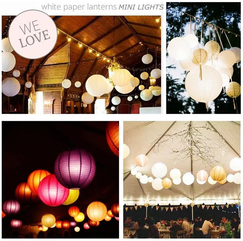 Lot 412 linternas de boda de tamaño mixto bolas de boda chinas colgantes decoración de boda colorida bola de papel pantalla fiesta 220527