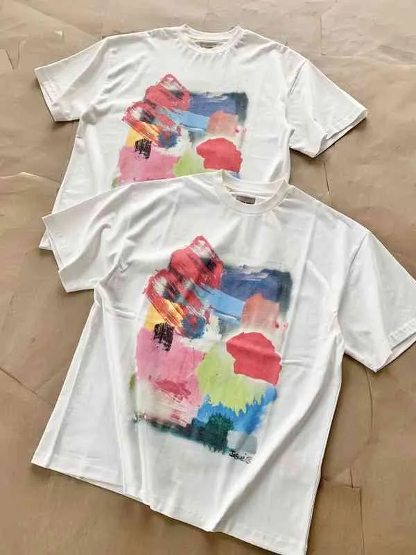 Projektant Tshirts męskie swetry bluzy sufit jakość gallerii Deptt Wash Graffiti Drukuj swobodny luźne koszulki krótkie rękaw