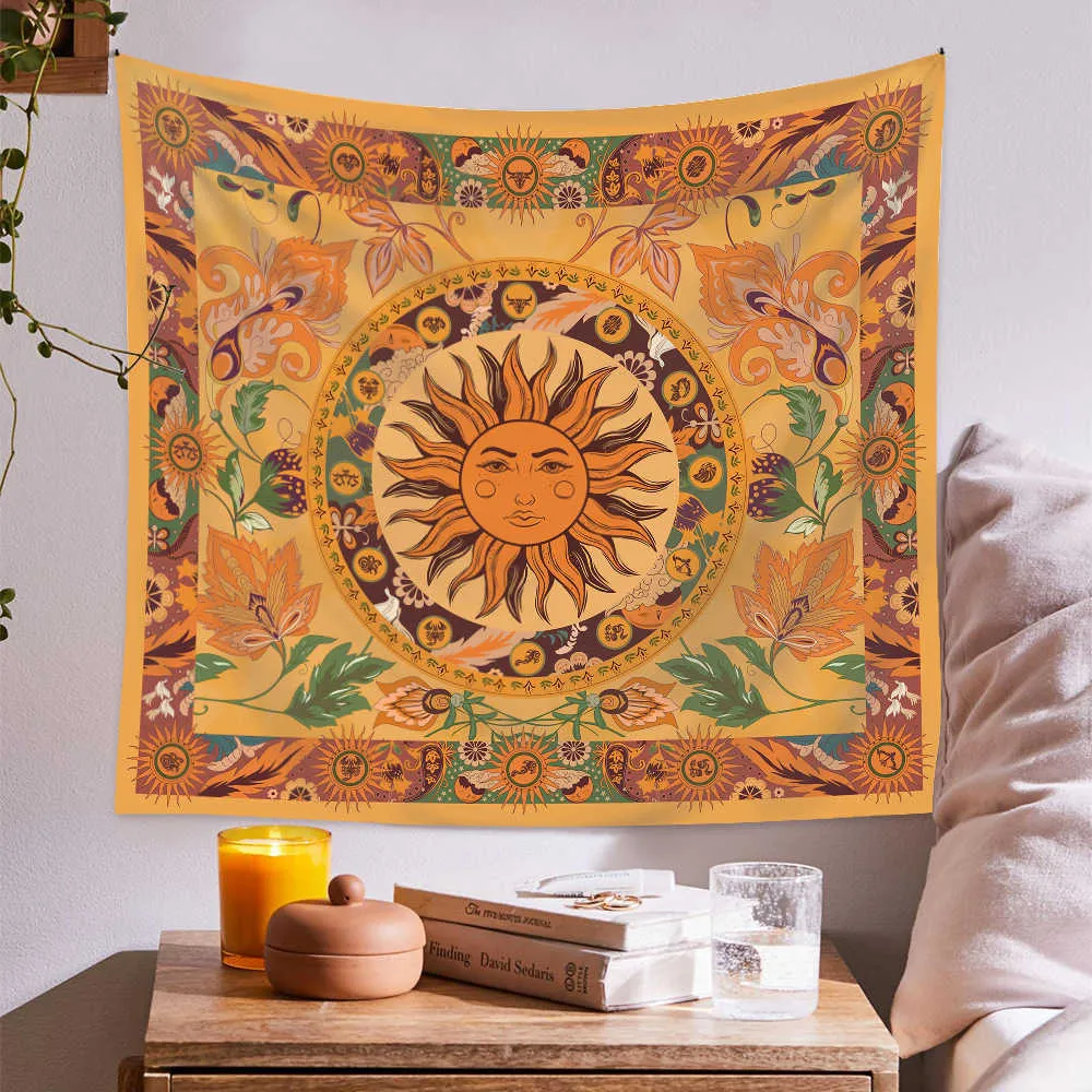 Tapestry Bohemian Ins psykedelisk bakgrundduk Dekorativ hängande 3D -tryck vardagsrum 100% polyester