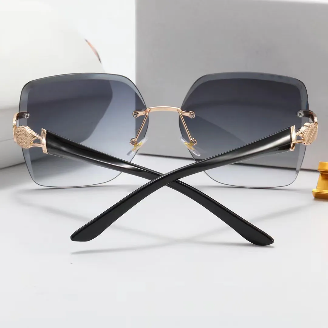 Lunettes de soleil de designer Femme Mode Homme Sunglasse Femmes Lunettes Rimless Diamond Cut Square Sunshade Miroir Lunettes Cadre Mixte Color281h