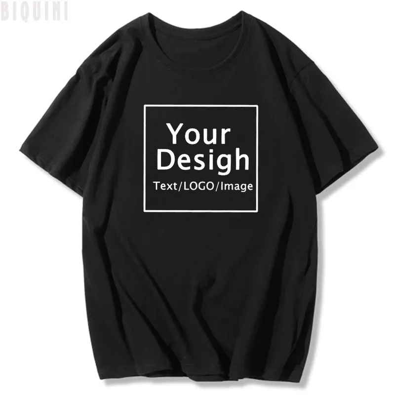 DIYイメージテキストTシャツカスタムメイドユニセックスハラジュクティーグラフィックサマートップ印刷o-neck100％綿半袖ルース4 220609