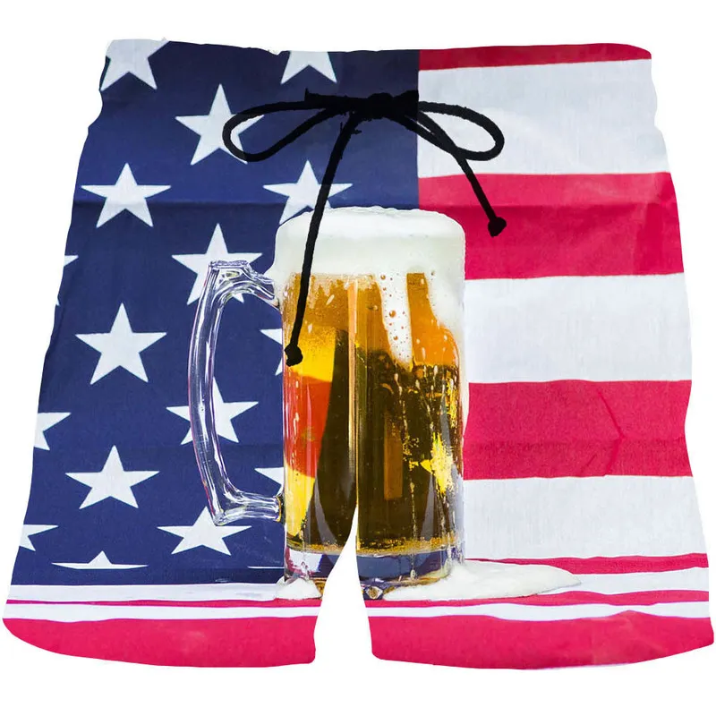 Homme Liqueur Graphique Plage Vins Shorts Motif 3D Bière Boardshorts Hommes/Femmes Whisky Bulles Pantalon Court 220425