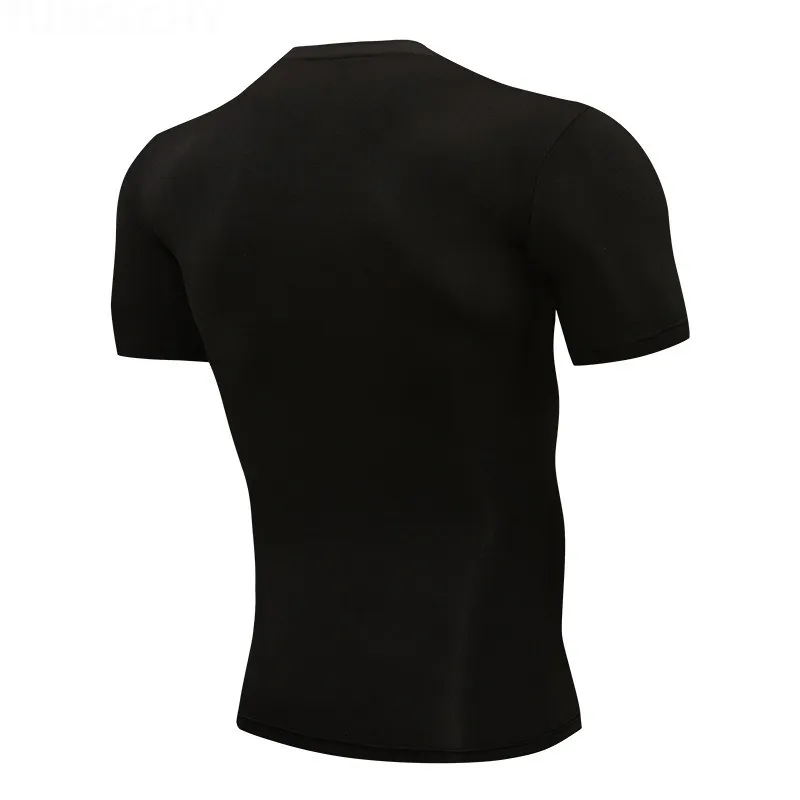 Quick Dry Running Mens Compression Tshirt Breathable Football Suit Fitness Tight Sportswear Riding Short Sleeve Shirt Workout 220526
