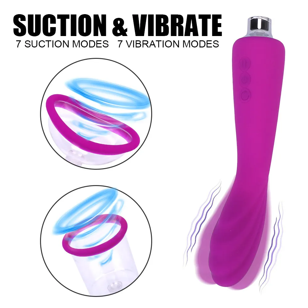 Capezzolo Sucker Stimolazione del clitoride Masturbatore Giocattoli erotici donna Pompa del punto G del clitoride Super potente Vibratore succhiare la vagina