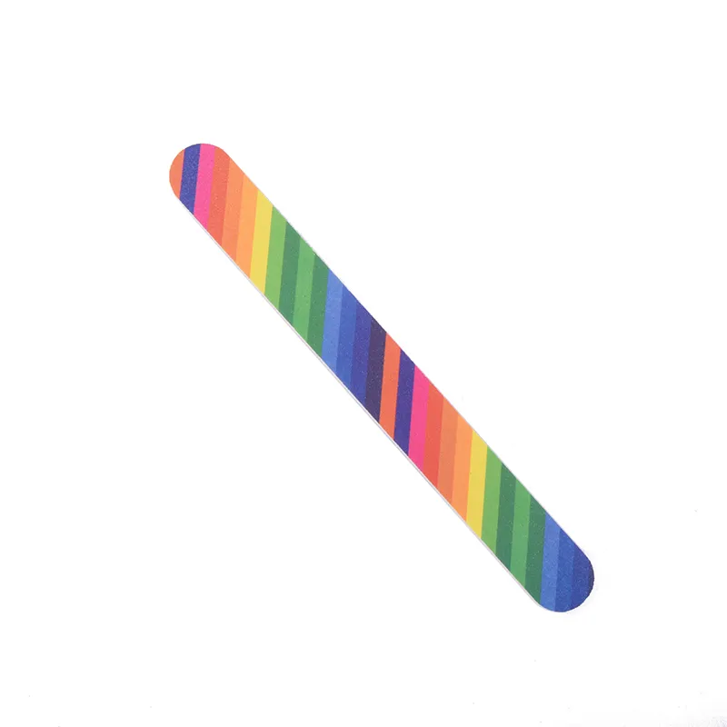 Rainbow Pattern Sandpaper Nail File Home-useEmery Board両面摩擦ストリップカラーツール