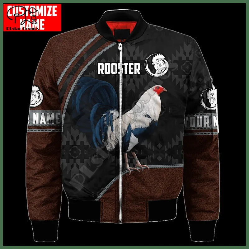 PLstar Cosmos Beautiful Rooster 3D Stampa Moda Uomo Bomber Hip Hop Unisex Casual Giacca a vento Drop R23 220706