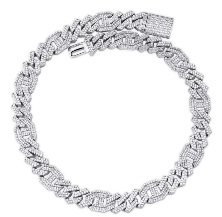 Kedjor Vinregem Hip Hop Rock skapade Gemstone Party Men's Cuba Chain Necklace Armband Fine Jewelry Gift266C