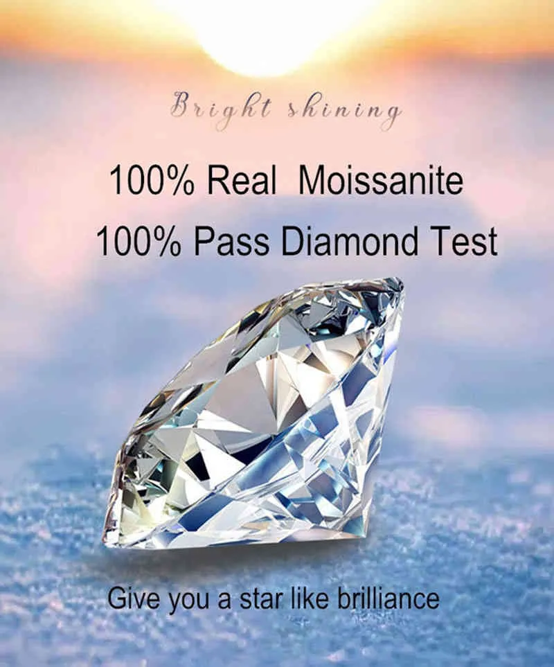 통과 된 다이아몬드 테스트 우수한 Moissanite 원형 모양 925 스털링 실버 1 - 2CT 보석 귀걸이 여성 결혼 선물 럭셔리