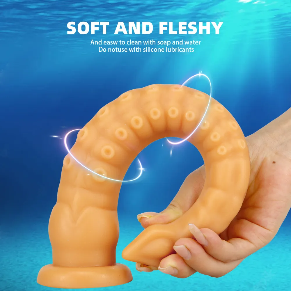 Soft Octopus Sucker Tamera Super Long Butt Plug Dildo Stymulator prostaty masażer lesbijki seksowne zabawki dla kobiet