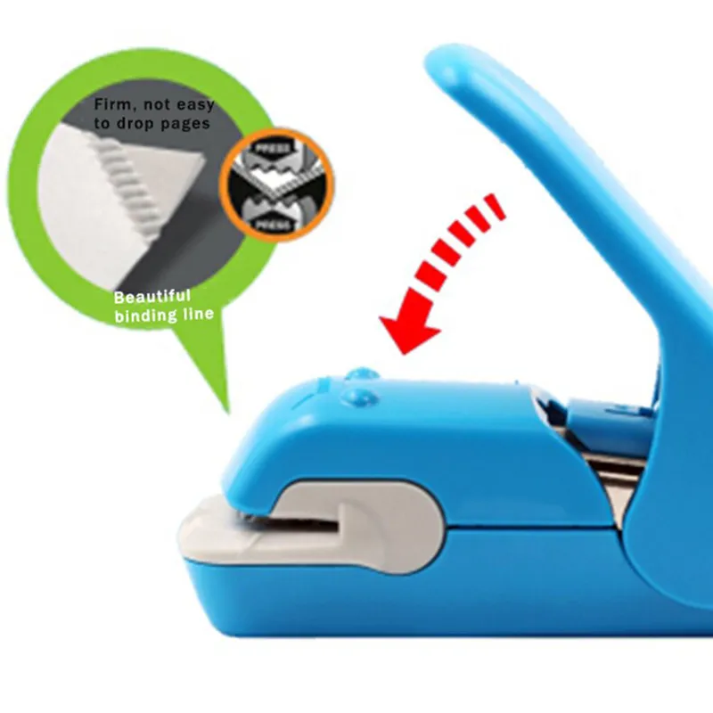 Staple Free Stapler Time Saving Enkla Needle Handhled Mini Portable Creative Safe Student Stationery 220510